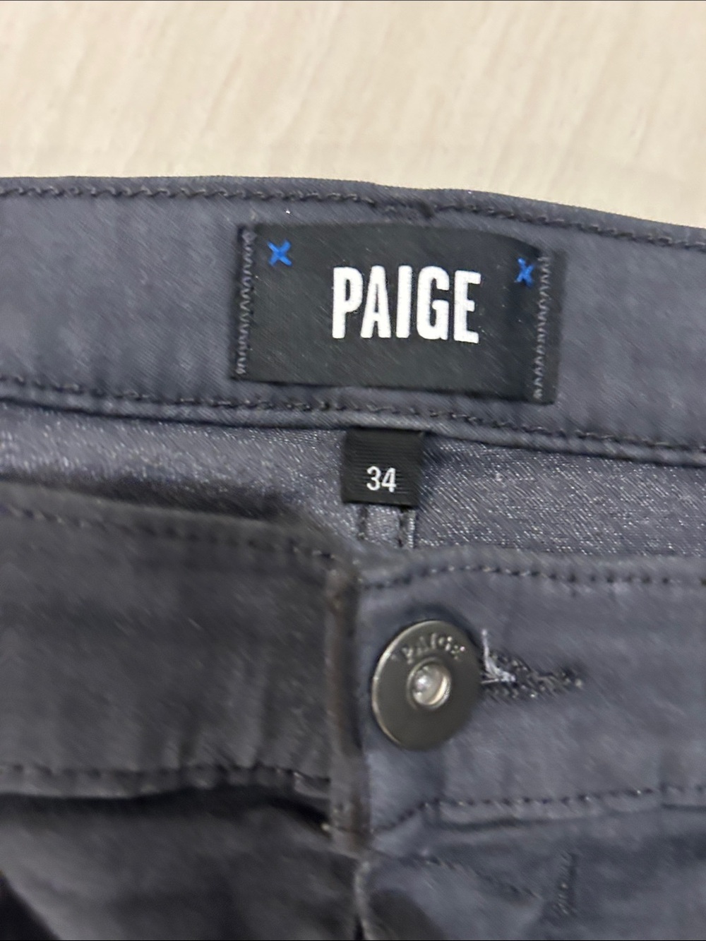 PAIGE Charcoal Gray Jeans - Button Front
